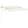 Toldo retráctil automático con postes crema 3x2,5 m