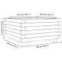 Jardinera de madera maciza de pino 50x50x26,5 cm
