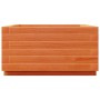 Jardinera madera maciza de pino marrón cera 50x50x26,5 cm