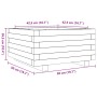 Jardinera madera maciza de pino marrón cera 50x50x26,5 cm