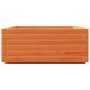 Jardinera de madera maciza de pino marrón cera 60x60x26,5 cm