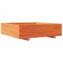 Jardinera de madera maciza de pino marrón cera 90x90x26,5 cm