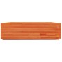 Jardinera de madera maciza de pino marrón cera 90x90x26,5 cm
