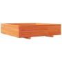 Jardinera de madera maciza de pino marrón cera 100x100x26,5 cm