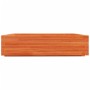 Jardinera de madera maciza de pino marrón cera 100x100x26,5 cm