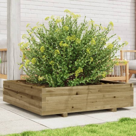 Jardinera de madera de pino impregnada 100x100x26,5 cm en Maceteros y jardineras | Comprar online en Foro24