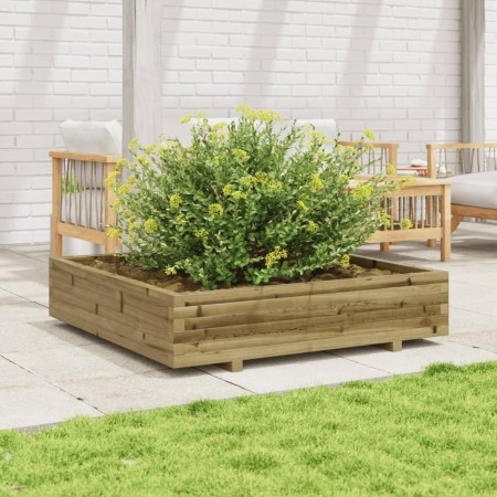 Jardinera madera de pino impregnada 110x110x26,5 cm en Maceteros y jardineras | Comprar online en Foro24