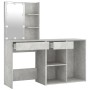 Tocador con LED y armario madera contrachapada gris hormigón de vidaXL, Tocadores para dormitorios - Ref: Foro24-3082021, Pre...