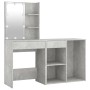 Tocador con LED y armario madera contrachapada gris hormigón de vidaXL, Tocadores para dormitorios - Ref: Foro24-3082021, Pre...
