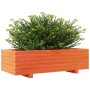 Jardinera de madera maciza de pino marrón cera 90x40x26,5 cm