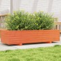 Jardinera de madera maciza de pino marrón cera 110x40x26,5 cm