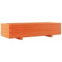 Jardinera de madera maciza de pino marrón cera 110x40x26,5 cm