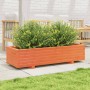 Jardinera de madera maciza de pino marrón cera 110x40x26,5 cm