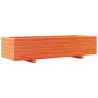 Jardinera de madera maciza de pino marrón cera 110x40x26,5 cm