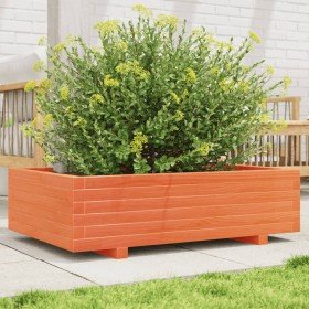 Jardinera de madera maciza de pino marrón cera 90x60x26,5 cm en Maceteros y jardineras | Comprar online en Foro24