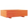 Jardinera de madera maciza de pino marrón cera 90x60x26,5 cm