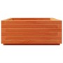 Jardinera de madera maciza de pino marrón cera 90x60x26,5 cm