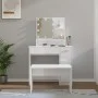 Schminktisch mit LED-Beleuchtung aus glänzend weißem Sperrholz. von vidaXL, Schlafzimmerkommoden - Ref: Foro24-3114119, Preis...