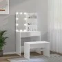 Glänzend weißes Sperrholz-LED-Waschtischset von vidaXL, Schlafzimmerkommoden - Ref: Foro24-3114111, Preis: 131,77 €, Rabatt: %
