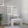 Glänzend weißes Sperrholz-LED-Waschtischset von vidaXL, Schlafzimmerkommoden - Ref: Foro24-3114111, Preis: 133,54 €, Rabatt: %