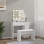 Juego de tocador con LED madera contrachapada blanco brillante by vidaXL, Bedroom Dressers - Ref: Foro24-3114119, Price: 126,...