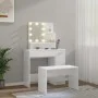 Juego de tocador con LED madera contrachapada blanco brillante by vidaXL, Bedroom Dressers - Ref: Foro24-3114119, Price: 124,...