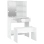 Glossy White Plywood LED Vanity Set by vidaXL, Bedroom Dressers - Ref: Foro24-3114111, Price: 133,67 €, Discount: %
