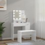 Juego de tocador con LED madera contrachapada blanco brillante by vidaXL, Bedroom Dressers - Ref: Foro24-3114119, Price: 126,...