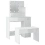 Juego de tocador con LED madera contrachapada blanco brillante by vidaXL, Bedroom Dressers - Ref: Foro24-3114119, Price: 126,...
