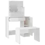 Juego de tocador con LED madera contrachapada blanco brillante by vidaXL, Bedroom Dressers - Ref: Foro24-3114119, Price: 124,...