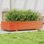 Jardinera de madera maciza de pino marrón cera 110x60x26,5 cm