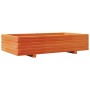 Jardinera de madera maciza de pino marrón cera 110x60x26,5 cm