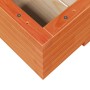 Jardinera de madera maciza de pino marrón cera 110x60x26,5 cm