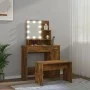 LED-Waschtischset aus geräuchertem Eichensperrholz von vidaXL, Schlafzimmerkommoden - Ref: Foro24-3114120, Preis: 104,23 €, R...