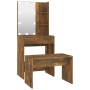 Smoked Oak Plywood LED Vanity Set by vidaXL, Bedroom Dressers - Ref: Foro24-3114136, Price: 97,73 €, Discount: %