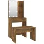Smoked Oak Plywood LED Vanity Set by vidaXL, Bedroom Dressers - Ref: Foro24-3114136, Price: 97,82 €, Discount: %