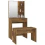 Smoked Oak Plywood LED Vanity Set by vidaXL, Bedroom Dressers - Ref: Foro24-3114136, Price: 97,82 €, Discount: %