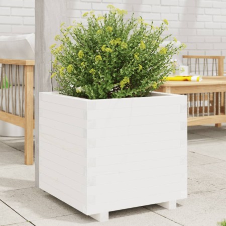 Jardinera madera maciza de pino blanco 60x60x49,5 cm