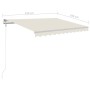 Toldo retráctil manual con postes crema 3,5x2,5 m