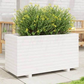 Jardinera madera maciza de pino blanco 90x40x49,5 cm