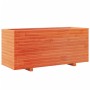 Jardinera madera maciza de pino marrón cera 110x40x49,5 cm