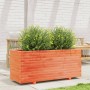Jardinera madera maciza de pino marrón cera 110x40x49,5 cm