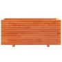 Jardinera madera maciza de pino marrón cera 110x40x49,5 cm