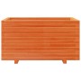 Jardinera madera maciza de pino marrón cera 90x60x49,5 cm en Maceteros y jardineras | Comprar online en Foro24