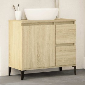 Armario de baño madera contrachapada roble Sonoma 65x33x60 cm Armario de baño madera contrachapada roble Sonoma 65x33x60 cm