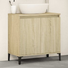 Armario de lavabo madera contrachapada roble Sonoma 58x33x60 cm Armario de lavabo madera contrachapada roble Sonoma 58x33x60 cm