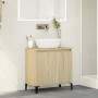Armario de lavabo madera contrachapada roble Sonoma 58x33x60 cm en Tocadores de baño | Comprar online en Foro24