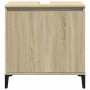 Armario de lavabo madera contrachapada roble Sonoma 58x33x60 cm en Tocadores de baño | Comprar online en Foro24