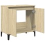 Armario de lavabo madera contrachapada roble Sonoma 58x33x60 cm en Tocadores de baño | Comprar online en Foro24