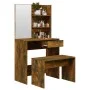 Schminktisch-Set aus geräucherter Eiche, 74,5 x 40 x 141 cm von vidaXL, Schlafzimmerkommoden - Ref: Foro24-3114144, Preis: 87...
